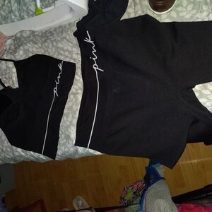 PINK Victoria's Secret Kids Black Bottoms Set